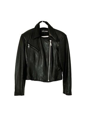 Luis Alvear Women’s  Black Leather  Moto Jacket Sz M Buttery Soft VTG